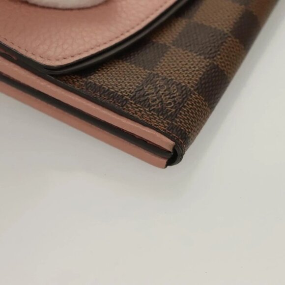 LOUIS VUITTON Damier Ebene Portofeuil Normandy Wallet Pink N61262 LV Auth 125844 - Picture 8 of 16